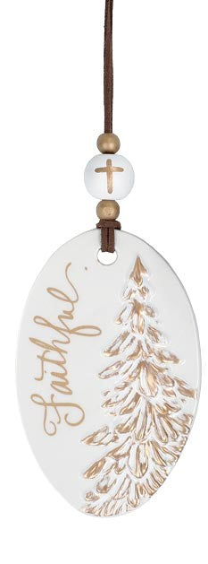 Oval Shape Gold Message Tree Ornaments