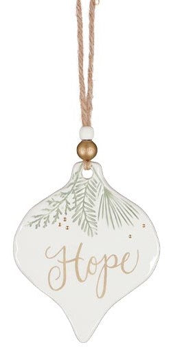 Green Sprigs Ornament - Love/Hope/Faith