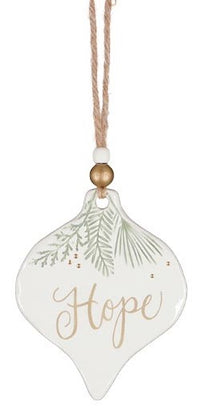 Green Sprigs Ornament - Love/Hope/Faith