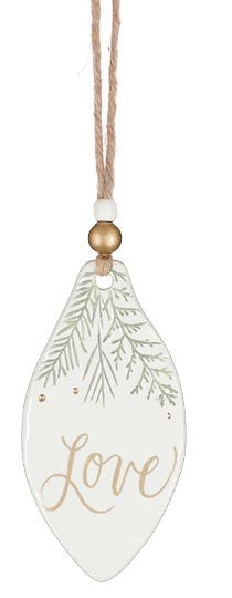 Green Sprigs Ornament - Love/Hope/Faith