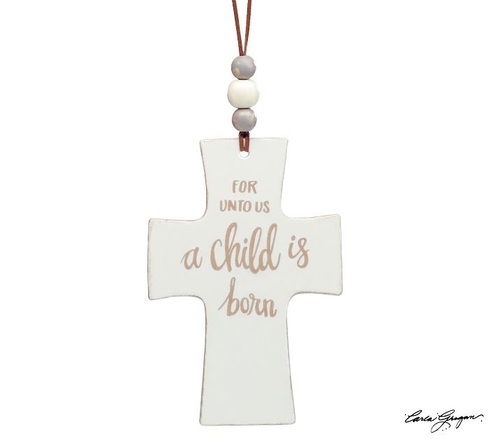 Cross Shape Ornament w/Baby Jesus