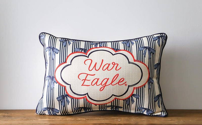 War Eagle Bow Pattern Piped Pillow