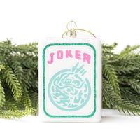 Mahjong Joker Glass Christmas Ornament