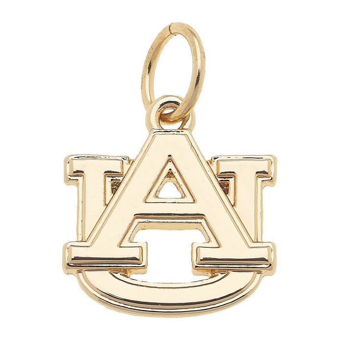 Auburn Tigers Shiny Gold Logo Charm