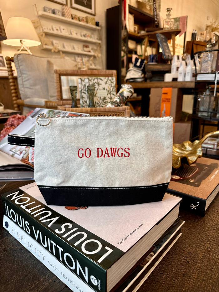 Collegiate Canvas Makeup Bag - GO DAWGS