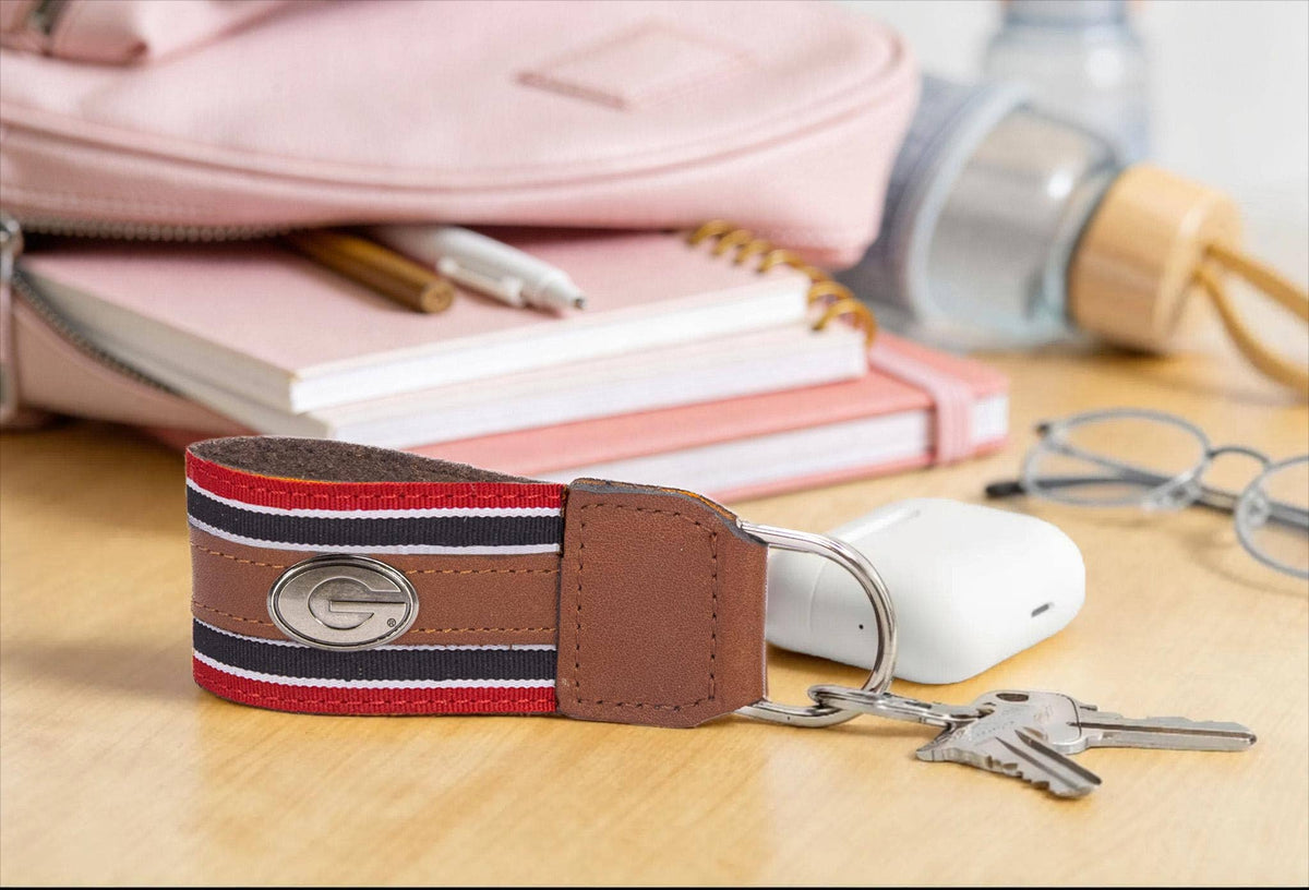 Georgia Bulldogs Collegiate Grosgrain Ribbon Key Chain.