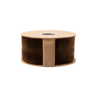 2 1/2" Unwired Velvet Ribbon | Brown | 10 Yds