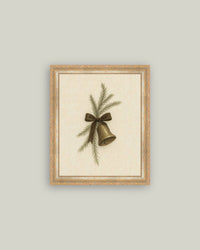 Bell with Pine Framed Antique Art