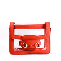 The Ashley Clear Handbag - Red