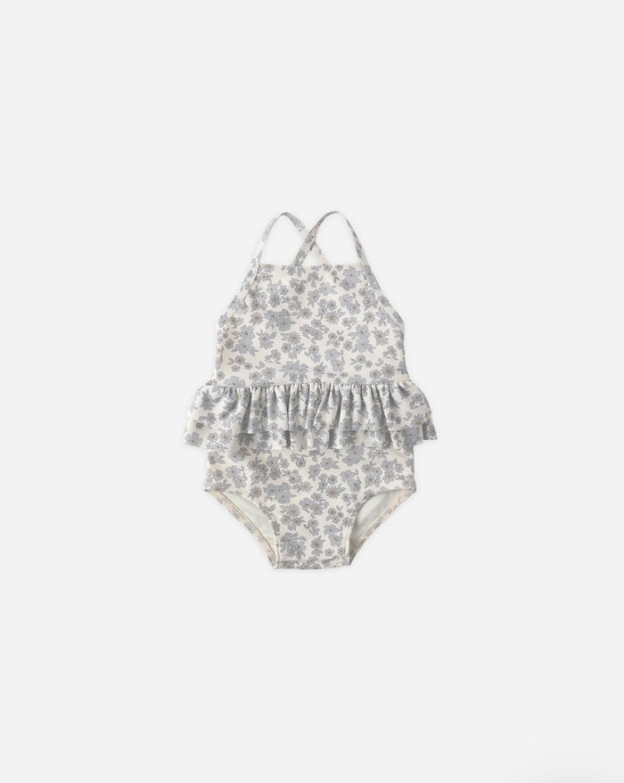 Ruffled One-Piece - Blue Floral
