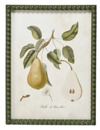Hobnail Wood Framed Wall Décor w/ Vintage Reproduction Pear Print