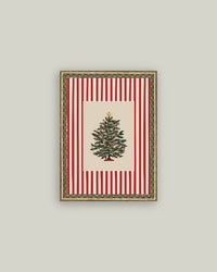 Peppermint Stripe Tree Framed Antique Art