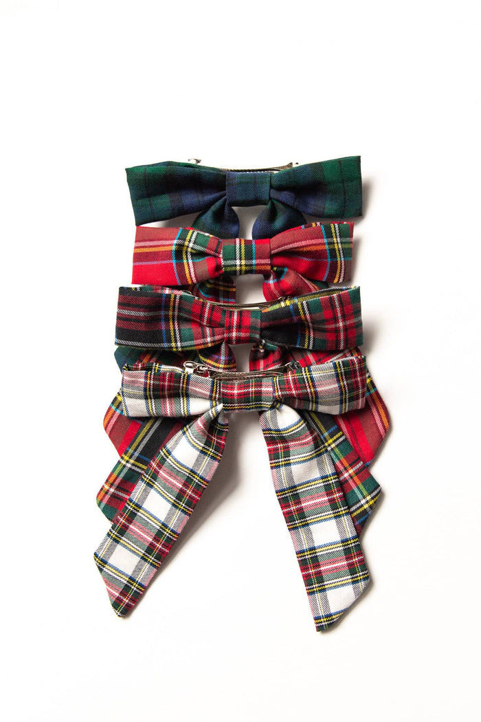Tartan Christmas Plaid Hair Bow Barrette | Emily Bow
