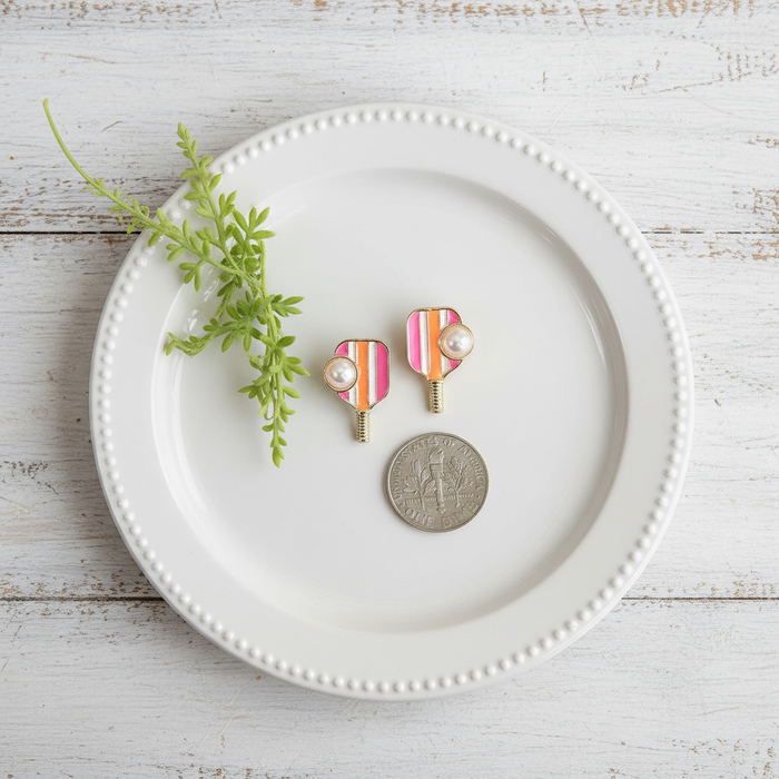 Pickleball Paddles & Pearls Earrings