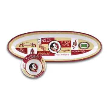 Collegiate Melamine Chip & Dip Set