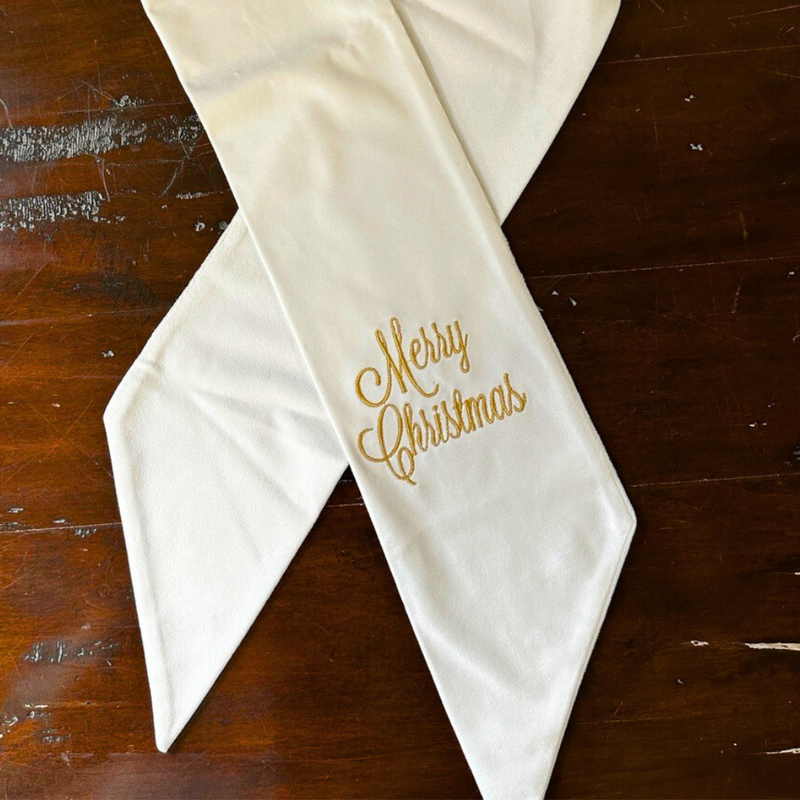 Merry Christmas Velvet Wreath Sash