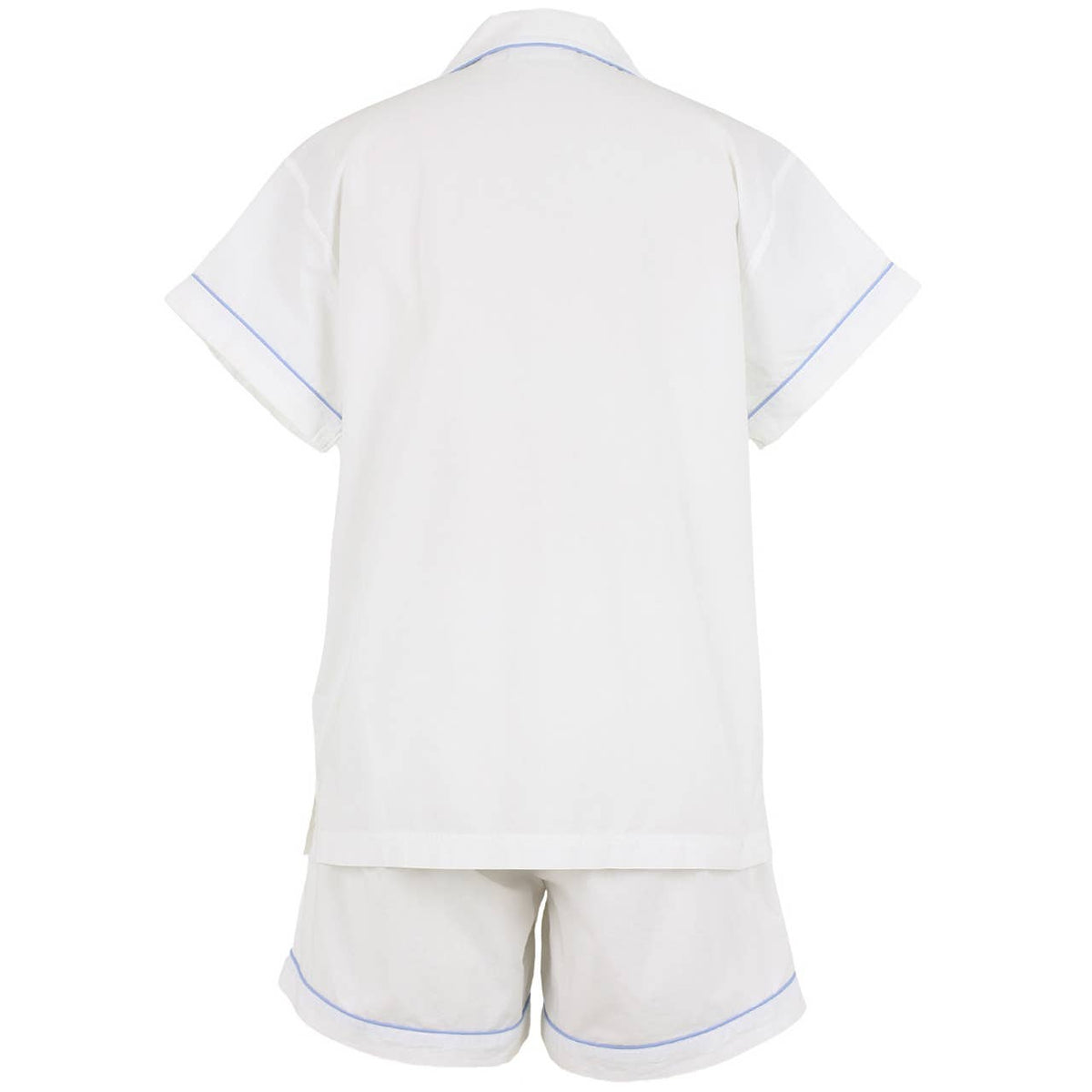 Logan Periwinkle Cotton Poplin Short Sleeve Shorty Pajamas