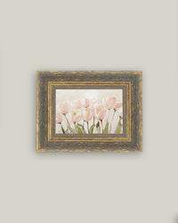 Pink Tulips Framed Antique Art