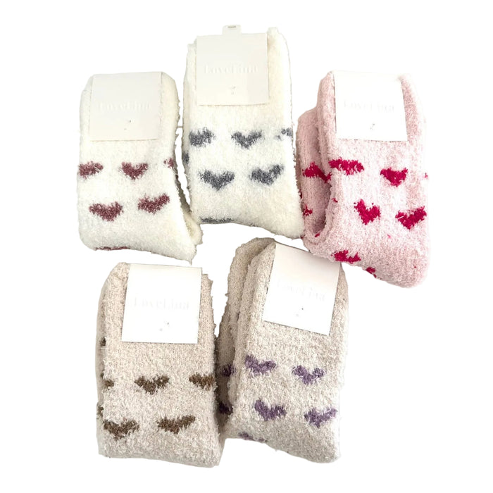 Fluffy Love Heart Socks