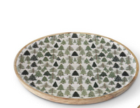 Wood Tray w/Christmas Trees