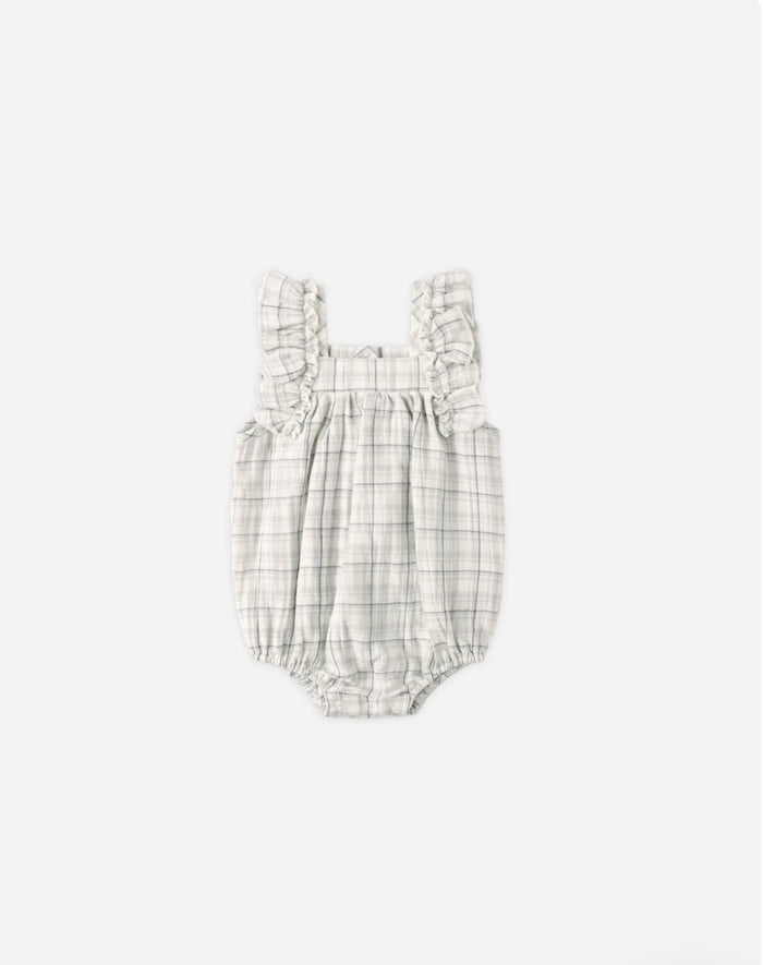Maya Romper || Blue Plaid