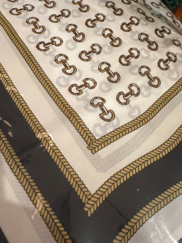 Horsebit Print Silk Scarf