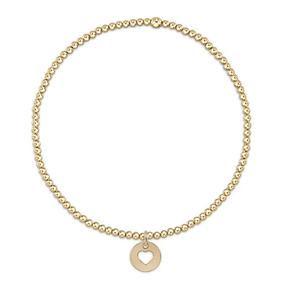 egirl classic gold 2mm bead bracelet – love small gold disc