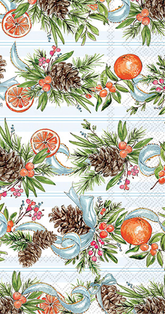 Pinecones and Ribbons Guest Napkins