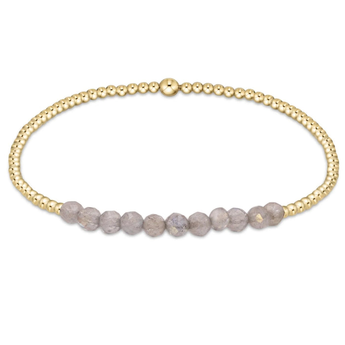 gold bliss 2mm bead bracelet - labradorite