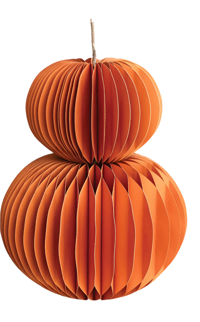 Recycled Paper Folding Honeycomb Pumpkin, Tall