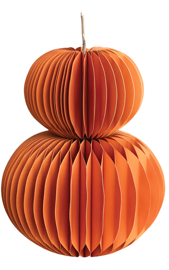 Recycled Paper Folding Honeycomb Pumpkin, Short