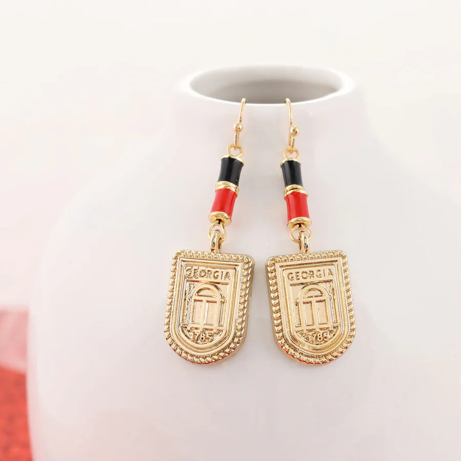 Georgia Gold Arch & Tube Bead Earrings