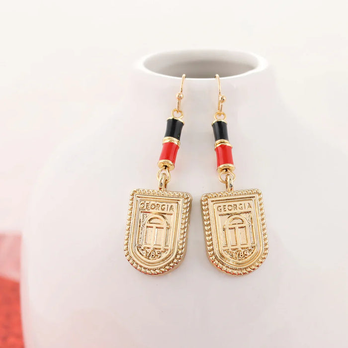 Georgia Gold Arch & Tube Bead Earrings