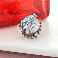 Georgia Bulldog Crystal Logo Stretch Ring