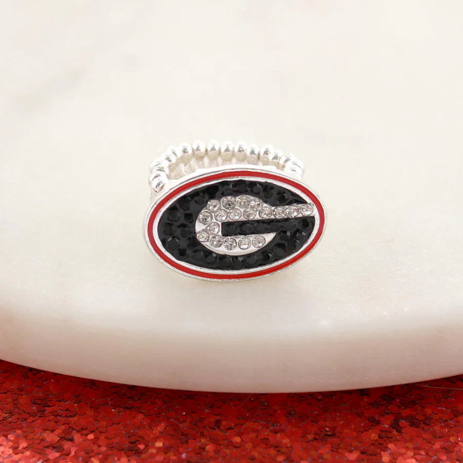 Georgia Crystal Logo Stretch Ring