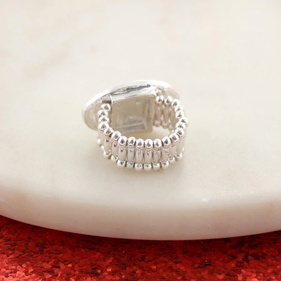 Georgia Crystal Logo Stretch Ring