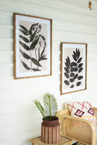 Framed Black Leaf Prints - SET of 2