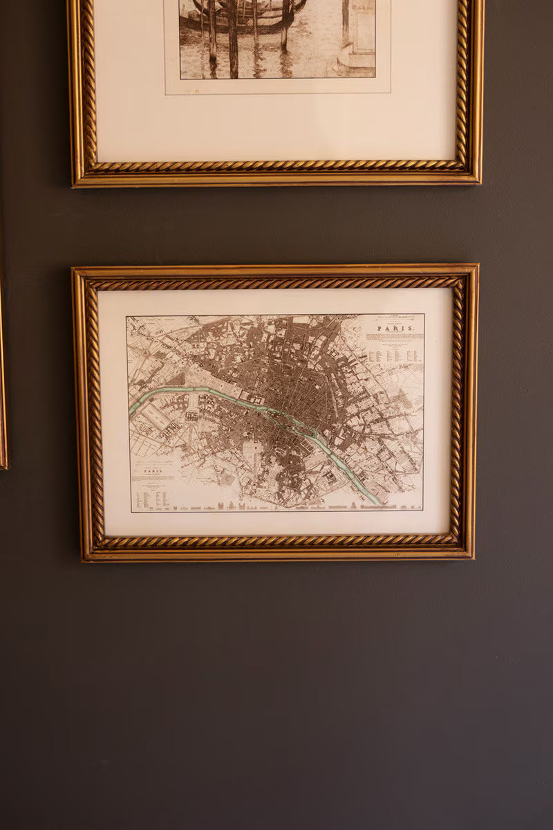Mixed Framed European Gallery Wall Prints under Glass