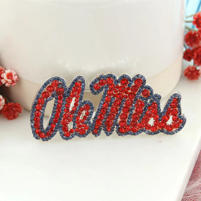 Mississippi "Ole Miss" Crystal Logo Pin