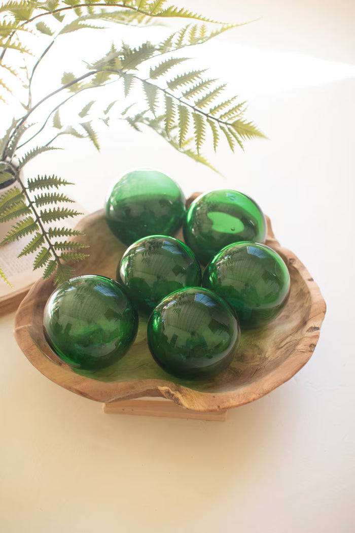 Green Recycled Glass Balls
