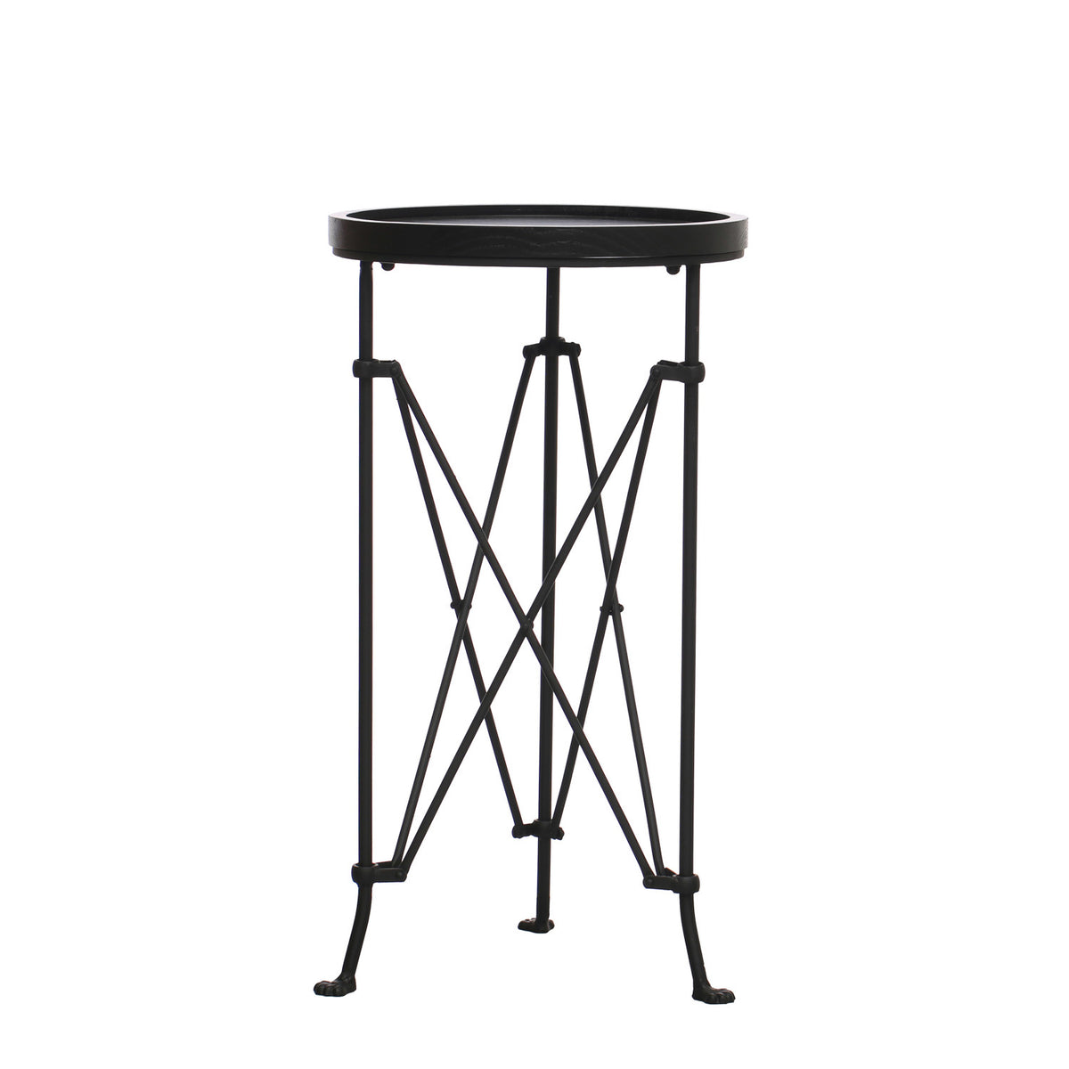 Metal Table w/ Wood Top, Black