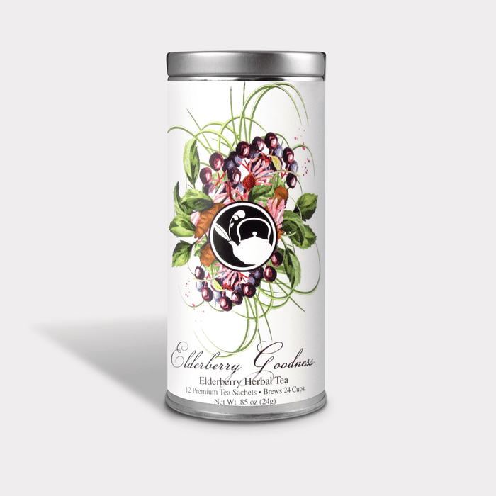 Elderberry Goodness Tea Floral Tin