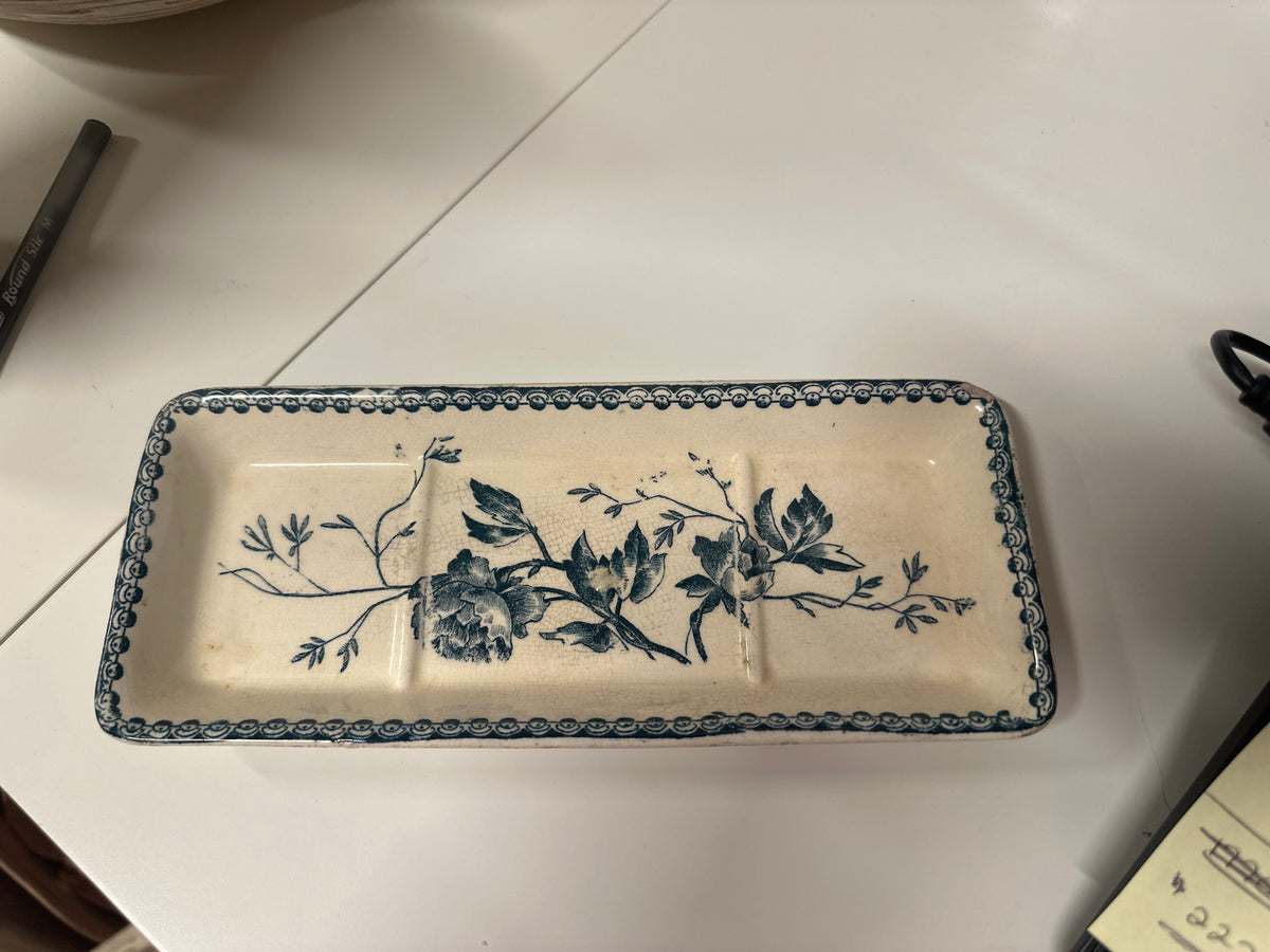 VINTAGE - French Ironstone Longwy "Pivoine" Tray