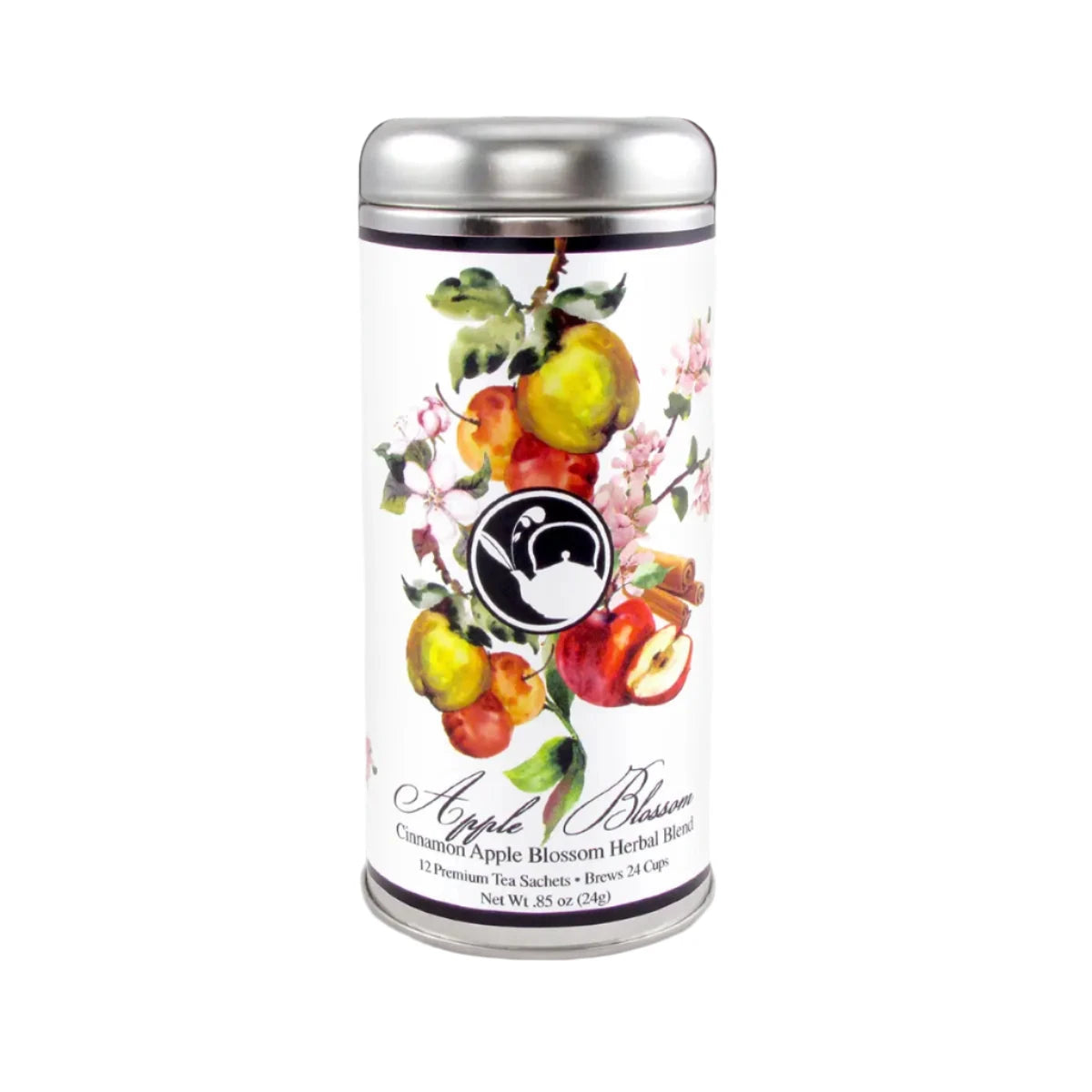 Apple Blossom Herbal Tea Floral Tin