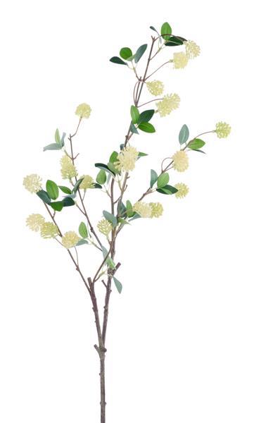 Flower Bud / Leaf Branch - Cream - 36.5"