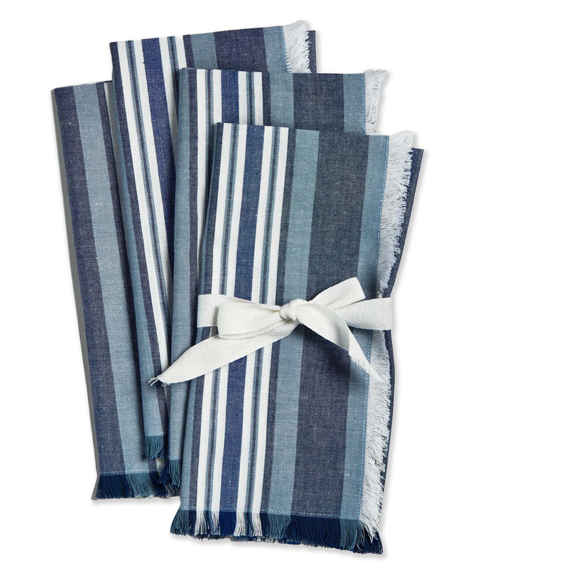 Azure Stripe Napkin, Set of 4 - Blue