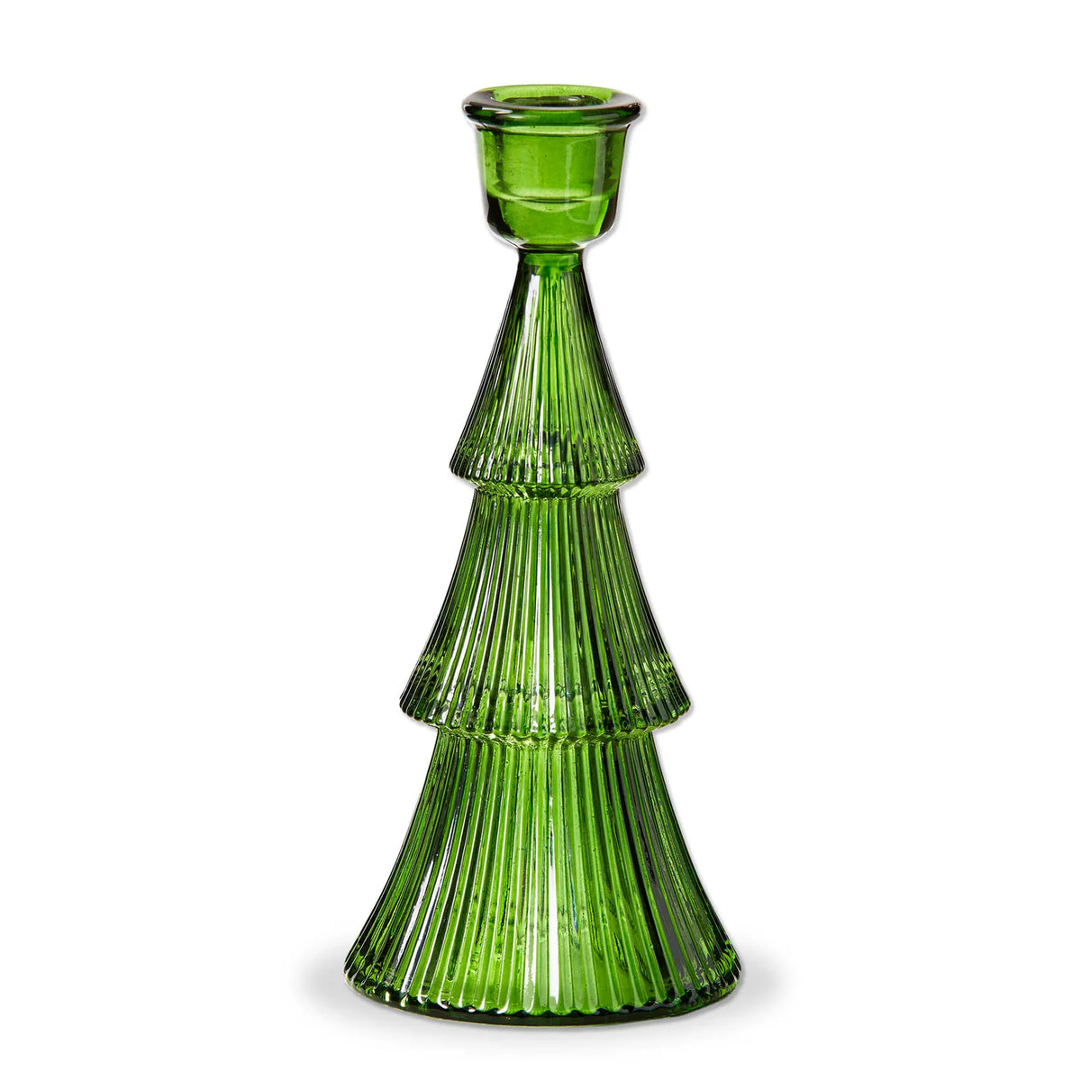 Glass Ribbed Tree Taper Holder