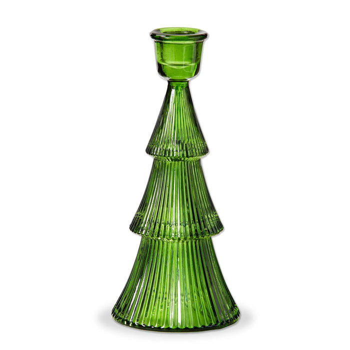 Glass Ribbed Tree Taper Holder