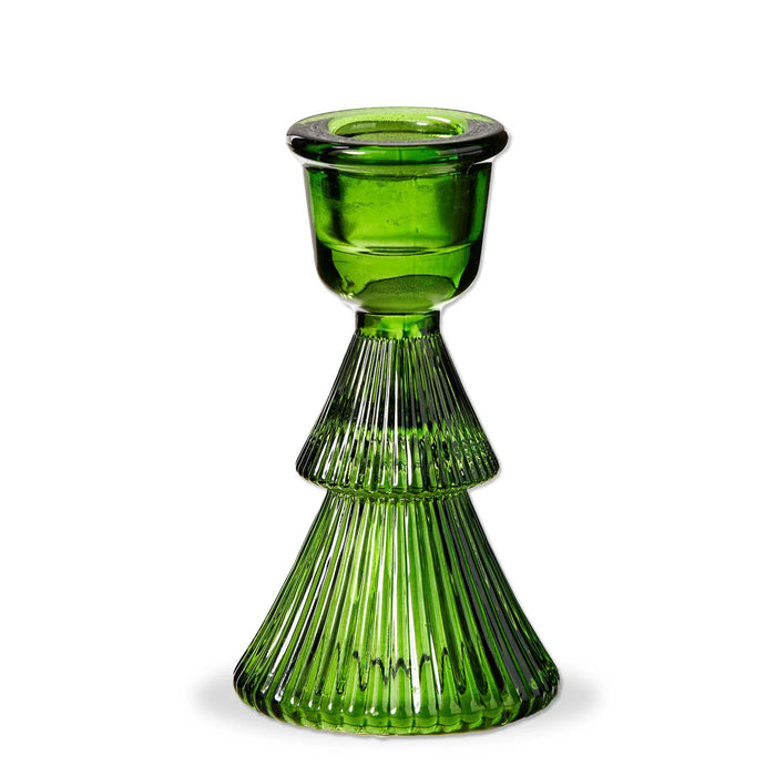 Glass Ribbed Tree Taper Holder