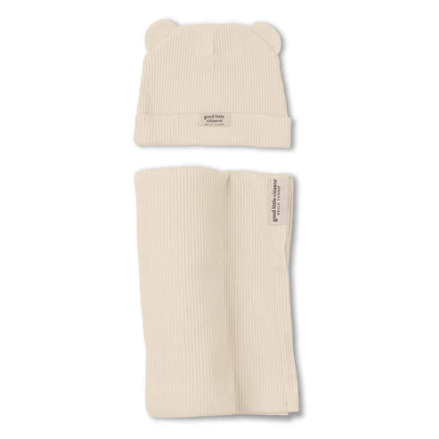 Rib Swaddle & Beanie Set